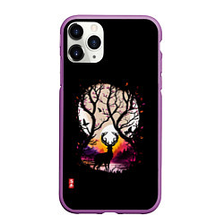 Чехол iPhone 11 Pro матовый Лесной король ночью, цвет: 3D-фиолетовый