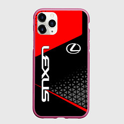 Чехол iPhone 11 Pro матовый Lexus - red sportwear, цвет: 3D-малиновый
