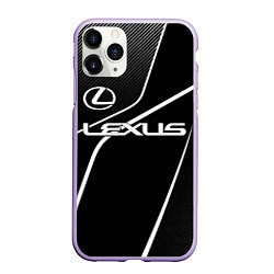 Чехол iPhone 11 Pro матовый Lexus - white line, цвет: 3D-светло-сиреневый