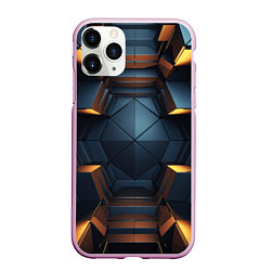 Чехол iPhone 11 Pro матовый Объемные полигоны, цвет: 3D-розовый