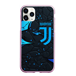 Чехол iPhone 11 Pro матовый Juventus abstract blue logo, цвет: 3D-розовый