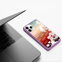 Чехол iPhone 11 Pro матовый Stray Kids flowers, цвет: 3D-фиолетовый — фото 2