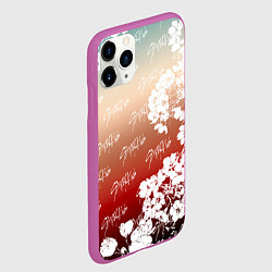 Чехол iPhone 11 Pro матовый Stray Kids flowers, цвет: 3D-фиолетовый — фото 2