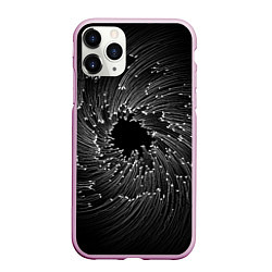 Чехол iPhone 11 Pro матовый Абстракция черная дыра, цвет: 3D-розовый