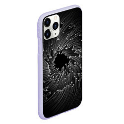 Чехол iPhone 11 Pro матовый Абстракция черная дыра, цвет: 3D-светло-сиреневый — фото 2