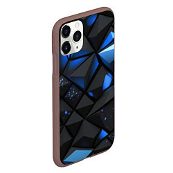 Чехол iPhone 11 Pro матовый Blue black texture, цвет: 3D-коричневый — фото 2