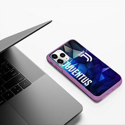 Чехол iPhone 11 Pro матовый Juventus logo blue, цвет: 3D-фиолетовый — фото 2