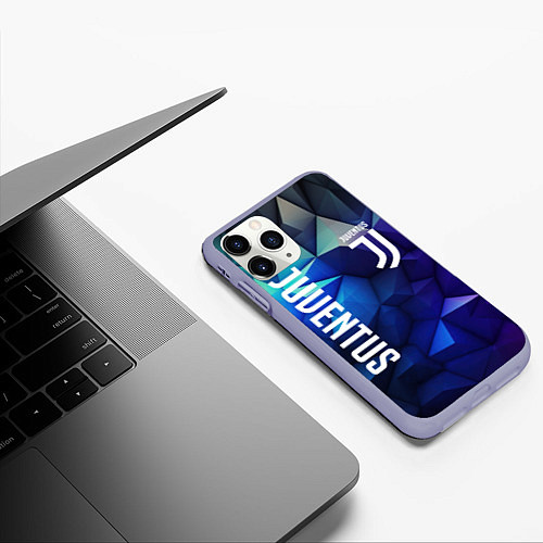 Чехол iPhone 11 Pro матовый Juventus logo blue / 3D-Светло-сиреневый – фото 3