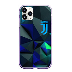 Чехол iPhone 11 Pro матовый Juventus blue abstract logo, цвет: 3D-светло-сиреневый