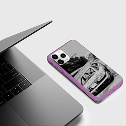 Чехол iPhone 11 Pro матовый Тойота ae 86 - Инициал ди, цвет: 3D-фиолетовый — фото 2
