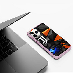 Чехол iPhone 11 Pro матовый Juventus orange black style, цвет: 3D-розовый — фото 2