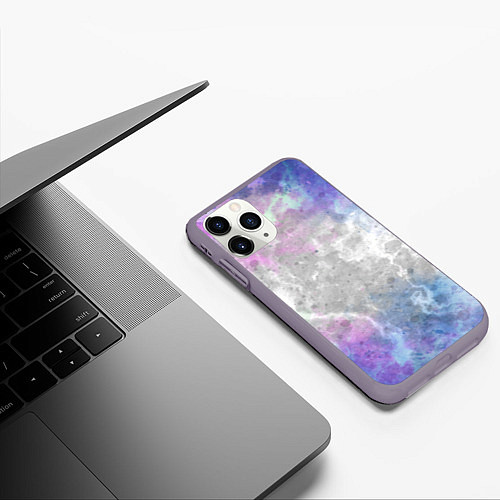 Чехол iPhone 11 Pro матовый Текстура - Marine fantasy / 3D-Серый – фото 3