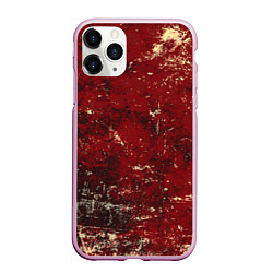 Чехол iPhone 11 Pro матовый Текстура - Red on black, цвет: 3D-розовый