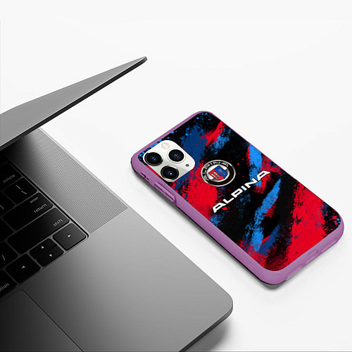 Чехол iPhone 11 Pro матовый Alpina - BMW colors / 3D-Фиолетовый – фото 3