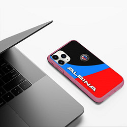 Чехол iPhone 11 Pro матовый Alpina - classic colors, цвет: 3D-малиновый — фото 2