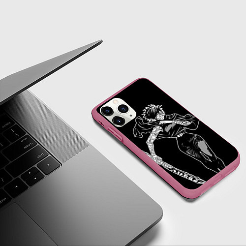 Чехол iPhone 11 Pro матовый Зенин Маки - Магическая битва / 3D-Малиновый – фото 3
