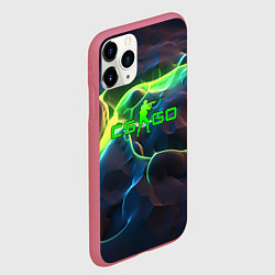 Чехол iPhone 11 Pro матовый CSGO green neon, цвет: 3D-малиновый — фото 2