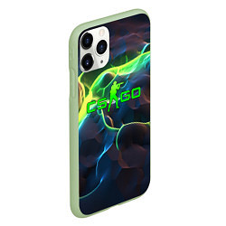 Чехол iPhone 11 Pro матовый CSGO green neon, цвет: 3D-салатовый — фото 2