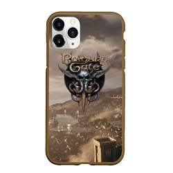 Чехол iPhone 11 Pro матовый Baldurs Gate 3 Logo, цвет: 3D-коричневый