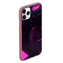 Чехол iPhone 11 Pro матовый Киберпространство, цвет: 3D-малиновый — фото 2