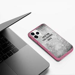 Чехол iPhone 11 Pro матовый F*ck you you F*cking F*ck на стене, цвет: 3D-малиновый — фото 2