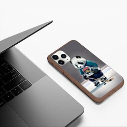 Чехол iPhone 11 Pro матовый Panda striker of the Florida Panthers, цвет: 3D-коричневый — фото 2