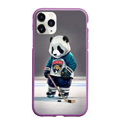 Чехол iPhone 11 Pro матовый Panda striker of the Florida Panthers, цвет: 3D-фиолетовый