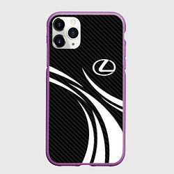 Чехол iPhone 11 Pro матовый Lexus - carbon line