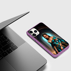 Чехол iPhone 11 Pro матовый Девушка принцесса в бирюзовом платье с драгоценнос, цвет: 3D-фиолетовый — фото 2