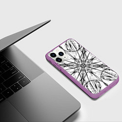 Чехол iPhone 11 Pro матовый Абстрактный контрастный паттерн, цвет: 3D-фиолетовый — фото 2
