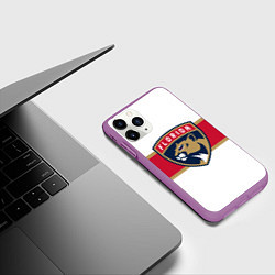 Чехол iPhone 11 Pro матовый Florida panthers - uniform - hockey, цвет: 3D-фиолетовый — фото 2