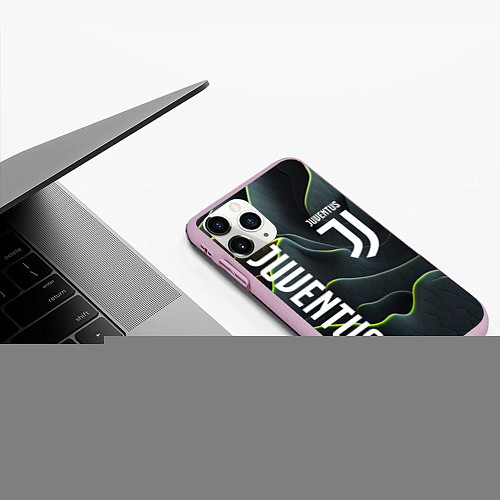 Чехол iPhone 11 Pro матовый Juventus dark green logo / 3D-Розовый – фото 3