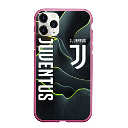 Чехол iPhone 11 Pro матовый Juventus dark green logo, цвет: 3D-малиновый