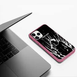 Чехол iPhone 11 Pro матовый Итадори в ярости - Магическая битва, цвет: 3D-малиновый — фото 2