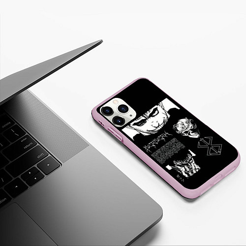 Чехол iPhone 11 Pro матовый Взгляд Берсерка / 3D-Розовый – фото 3