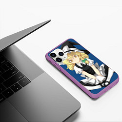 Чехол iPhone 11 Pro матовый Touhou Project Мариса Кирисаме, цвет: 3D-фиолетовый — фото 2