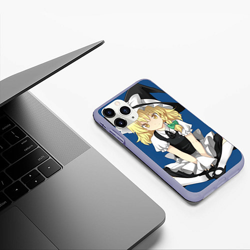 Чехол iPhone 11 Pro матовый Touhou Project Мариса Кирисаме / 3D-Светло-сиреневый – фото 3