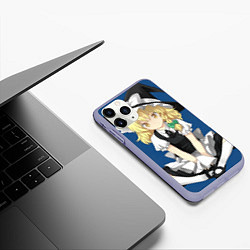 Чехол iPhone 11 Pro матовый Touhou Project Мариса Кирисаме, цвет: 3D-светло-сиреневый — фото 2