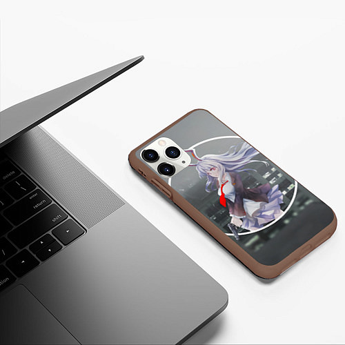Чехол iPhone 11 Pro матовый Touhou Project Рейсен Удонгейн Инаба / 3D-Коричневый – фото 3