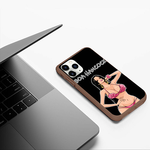 Чехол iPhone 11 Pro матовый Боа Хенкок - Ван пис / 3D-Коричневый – фото 3