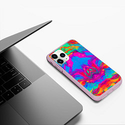 Чехол iPhone 11 Pro матовый Красочная зеркальная абстракция - мода - нейросеть, цвет: 3D-розовый — фото 2