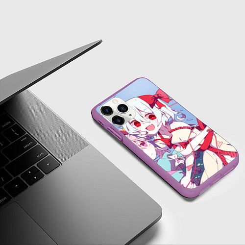 Чехол iPhone 11 Pro матовый Touhou Project Ремилия Скарлет и Сатори Комейдзи / 3D-Фиолетовый – фото 3