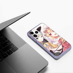 Чехол iPhone 11 Pro матовый Touhou Project Койши Комейдзи и Фландр Скарлет, цвет: 3D-светло-сиреневый — фото 2