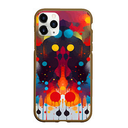 Чехол iPhone 11 Pro матовый Mirrow colorful blots - abstraction - vogue, цвет: 3D-коричневый