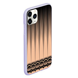 Чехол iPhone 11 Pro матовый Персиковый полосатый градиент, цвет: 3D-светло-сиреневый — фото 2