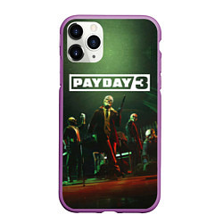 Чехол iPhone 11 Pro матовый Грабители Payday 3, цвет: 3D-фиолетовый