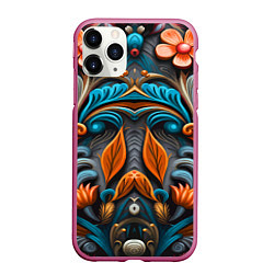 Чехол iPhone 11 Pro матовый Mirrow floral pattern - art - vogue, цвет: 3D-малиновый