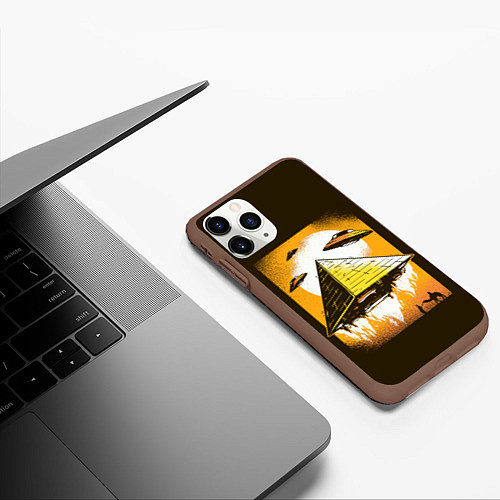 Чехол iPhone 11 Pro матовый Pyramid launch / 3D-Коричневый – фото 3