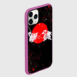 Чехол iPhone 11 Pro матовый Два белых самурая, цвет: 3D-фиолетовый — фото 2