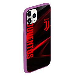 Чехол iPhone 11 Pro матовый Juventus black red logo, цвет: 3D-фиолетовый — фото 2